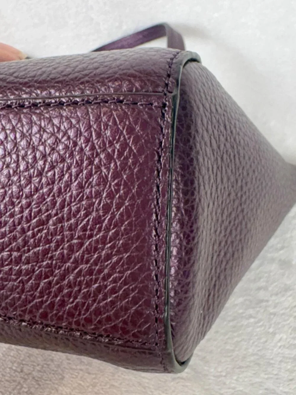 Coach Small Kelsey Satchel in Purple Pebble Leather